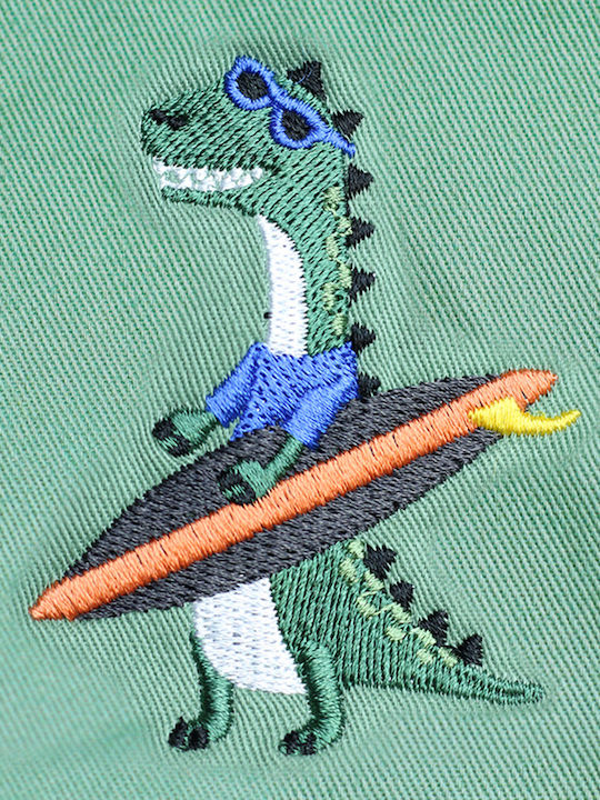 Flapjackkids Kids' Hat Bucket Fabric Sunscreen Dino Khaki