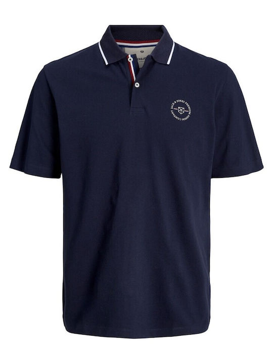 Jack & Jones Herren Kurzarmshirt Polo BLUE