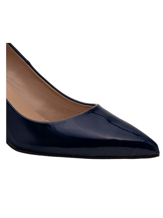 Mourtzi Patent Leather Navy Blue Heels