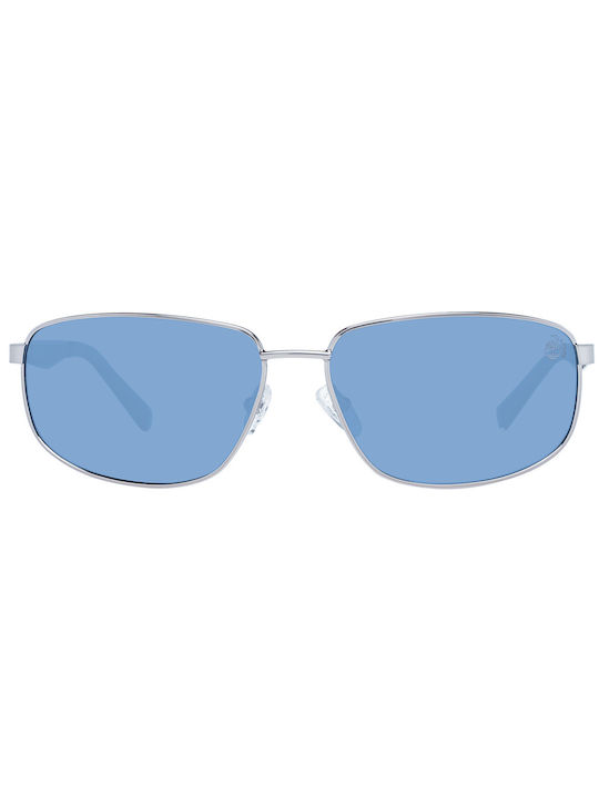 Timberland Men's Sunglasses with Silver Metal Frame and Blue Polarized Lens TB9300 08D