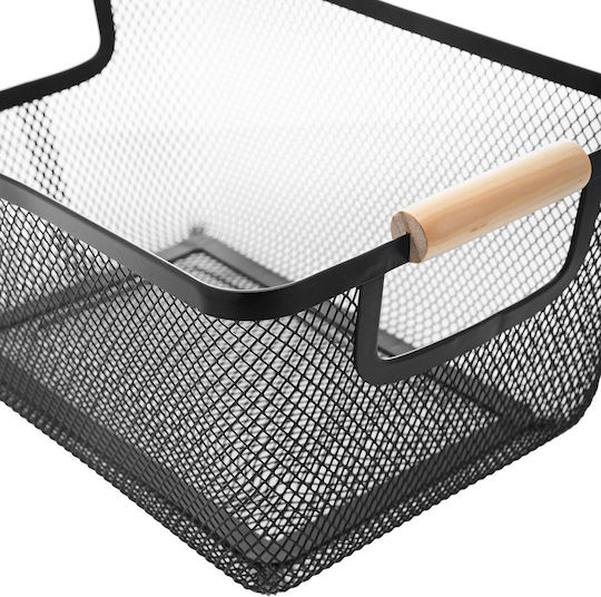 Estia Bamboo Essentials Ψωμιέρα Μεταλλική Μαύρη 30x21x14cm