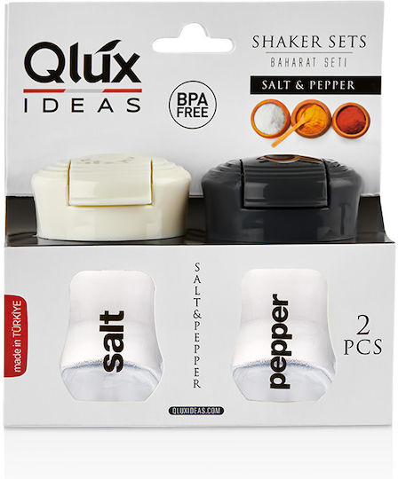 Qlux Plastic Tabletop Spice Jar White 2pcs