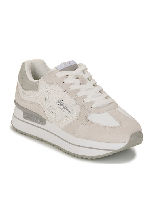 Pepe Jeans Rusper Gala Flatforms Sneakers White PLS40002-800