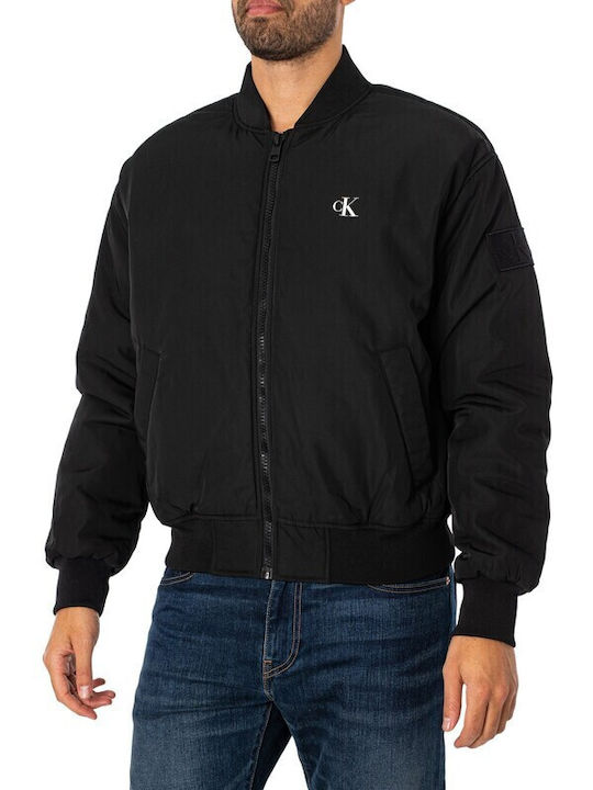 Calvin Klein Essentials Herren Winter Jacke Bomber ΜΑΥΡΟ