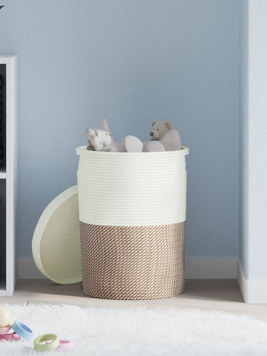 vidaXL Storage Basket Fabric with Lid Brown 37x37x50cm 1pcs