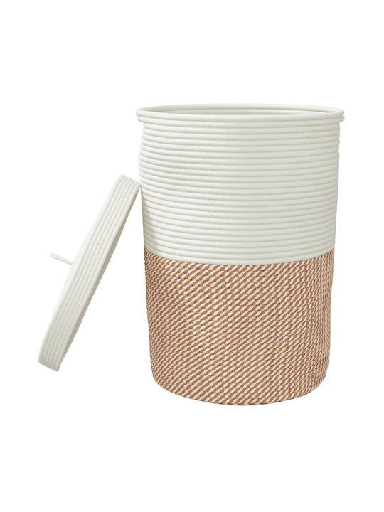 vidaXL Storage Basket Fabric with Lid Brown 37x37x50cm 1pcs
