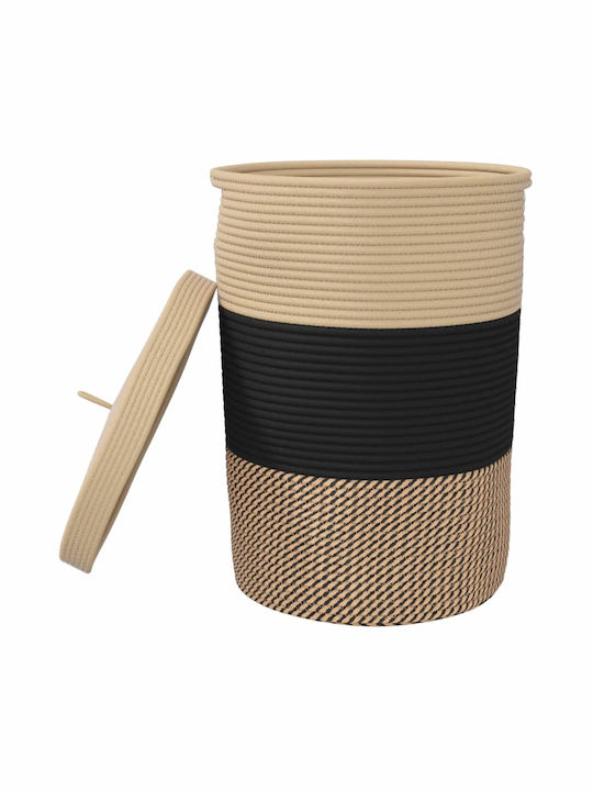 vidaXL Storage Basket Fabric with Lid Black 37x37x50cm 1pcs