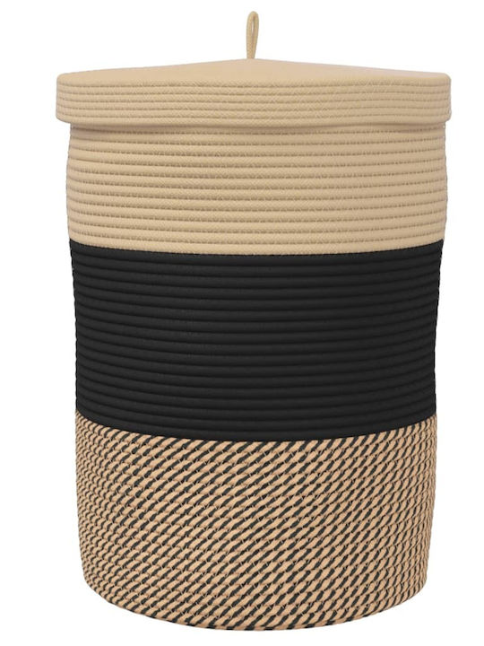 vidaXL Storage Basket Fabric with Lid Black 37x37x50cm 1pcs
