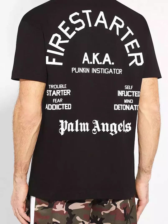 Palm Angels Tricou pentru bărbați cu mâneci scurte Black Multi