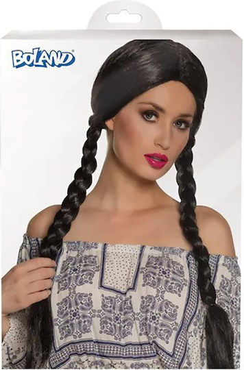 Carnival Wig with Braids Brunette for Halloween