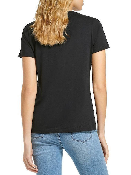 DKNY Embroidered Logo Γυναικείο T-shirt Μαύρο / Λευκό