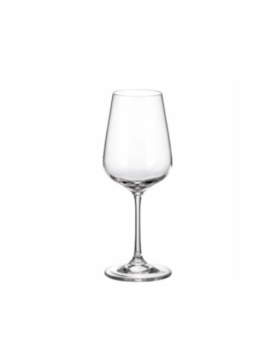 Bohemia Set of Glasses Water made of Crystal in White Color Stemmed 360ml 6pcs