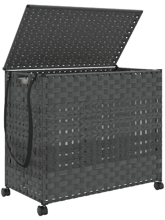 vidaXL Coș De Rufe Din Țesătură Pliabil Cu Capac 66x35x60 Cm Gri