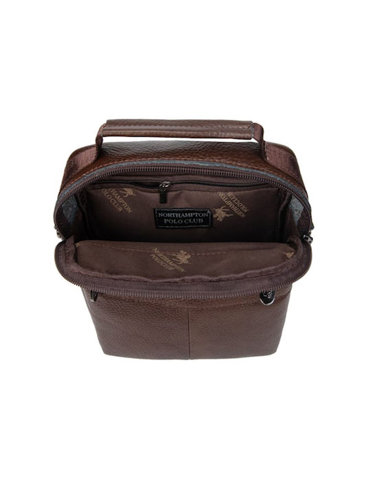 Northampton Polo Club Piele Geantă pentru bărbați Umăr / Crossbody Maro