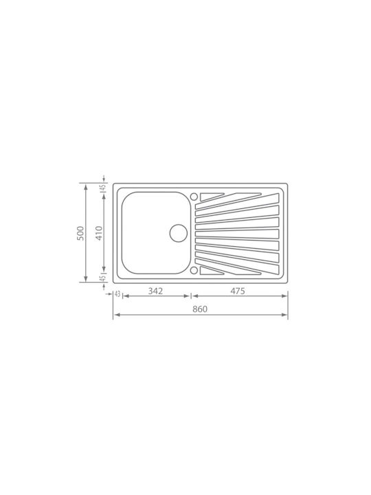 Sanitec Cometa 11413 Vessel Sink Inox Satin W86xD50cm Silver
