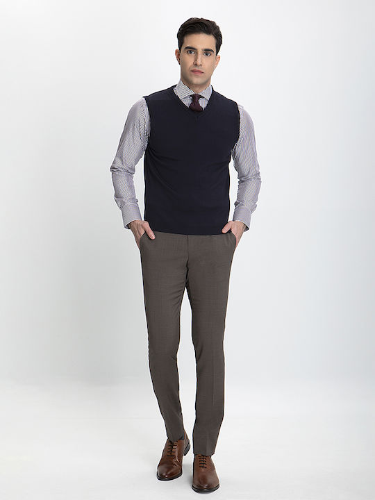 Vardas Men's Trousers in Slim Fit coffee