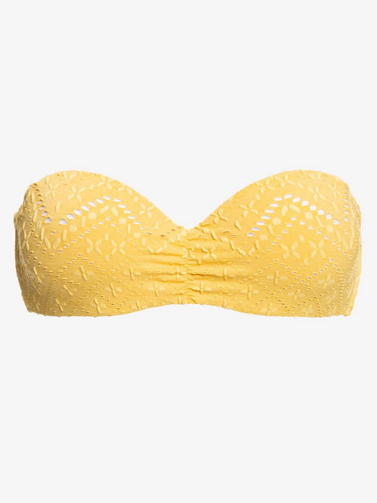 Roxy Padded Triangle Bikini Top with Adjustable Straps Yellow Polka Dot