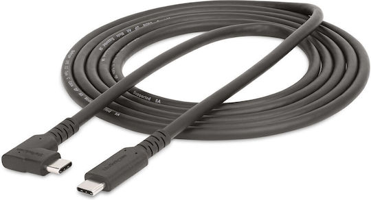 StarTech Angle (90°) USB 2.0 Cable USB-C male - USB-C 100W PD Μαύρο 2m RUSB315CC2MBR