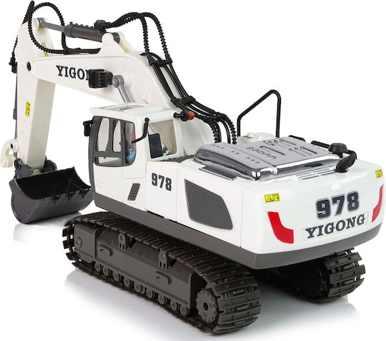 Lean Toys Caterpillar Τηλεκατευθυνόμενος Εκσκαφέας Λευκό