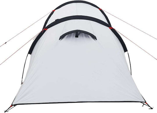 vidaXL Summer Camping Tent Tunnel White with Double Cloth for 3 People 370x185x108cm