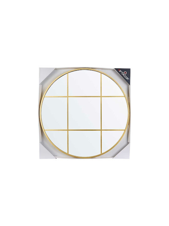 Gift Decor Wall Mirror with Gold Plastic Frame Diameter 80cm 3pcs