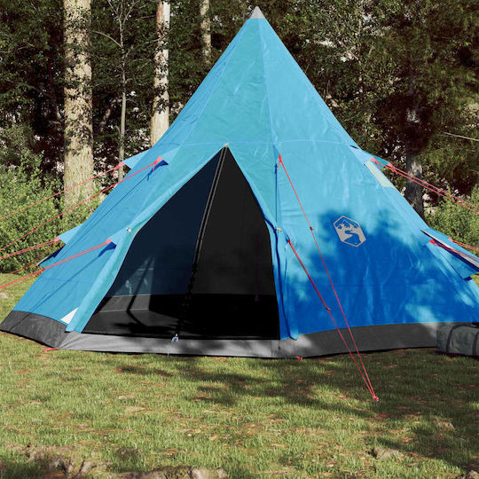 vidaXL Summer Camping Tent Teepee Blue For 4 People 367x367x259cm