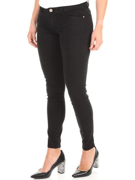 Guess Curve X Women's Fabric Trousers Push-up in Skinny Fit Black