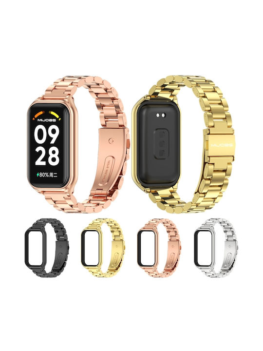 Mijobs Redmi Λουράκι Ανοξείδωτο Ατσάλι Ροζ Χρυσό (Realme Band 2)