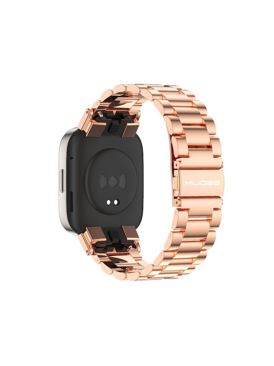 Mijobs Mijobs Three-bead Metal Λουράκι Ανοξείδωτο Ατσάλι Ροζ Χρυσό (Redmi Watch 3)
