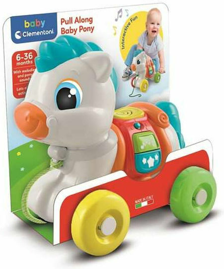 Clementoni Pull-Along Toy Baby Pony with Sounds for 6++ Months