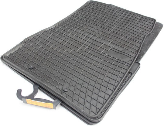 Refref Set of Front and Rear Mats 4pcs Tray Type for Mercedes-Benz S 1998-2005 Black