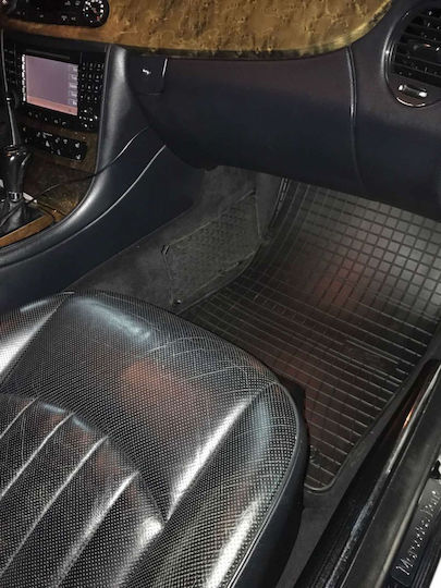 Refref Комплект Предни и Задни Постелки Тип Скафак 4бр от Маркуч за Mercedes-Benz CLS Class 2002-2009 Черен / Черно
