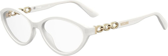 Moschino Women's Acetate Prescription Eyeglass Frame White MOS597 VK6