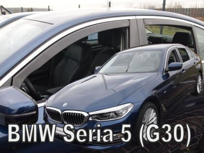 Satz Windabweiser Vordere und Hintere Dark Fime für BMW Serie 5 4Stück