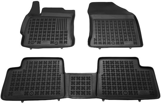 Rezaw Plast Set Front and Back Car Mats 5 Pieces Raised Sides Type for Toyota Auris 2013 2018 Black