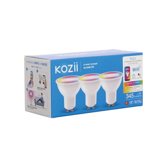 Xanlite Becuri Smart LED 5W pentru Dulie GU10 Alb reglabil 345lm 3buc