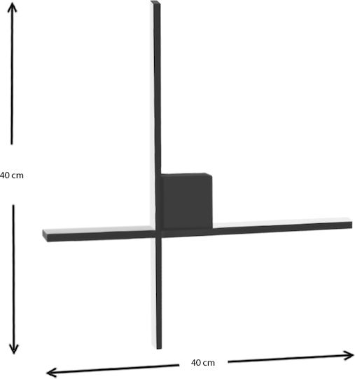 Megapap Cubo Modern Lamp Wall with Integrated LED and Warm White Light Black 40x5x40cm