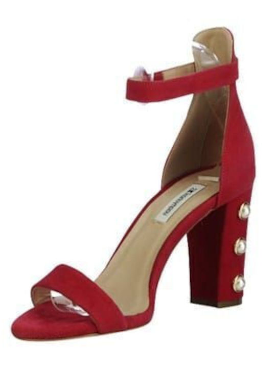 Leather Women's Sandals with Ankle Strap Fuchsia
