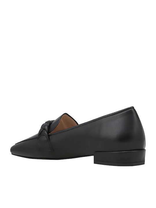 Leather Women's Loafers in Black Color
