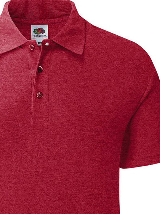 Fruit of the Loom Iconic Men's Short Sleeve Promotional Blouse Heather Red