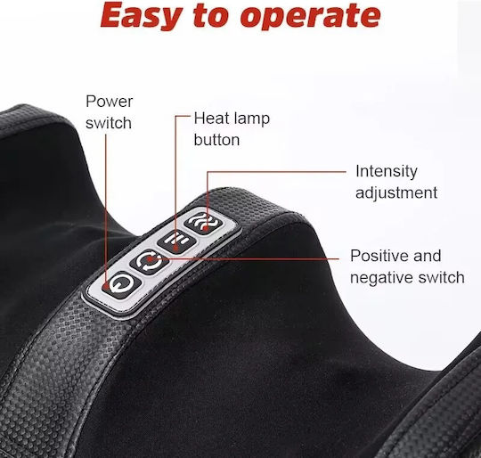 Health Electric Foot Massager Massage Device Shiatsu for the Legs with Infrared Heat Black