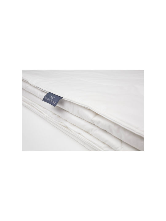 Valeria Home Set De Husă De Pătură Simplă Din Mătase 140x200cm Bej 150 GSM