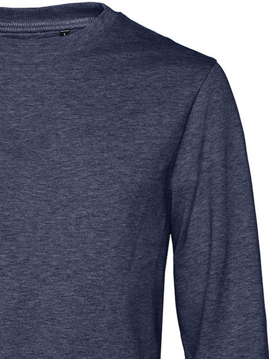 B&C Set In Men's Long Sleeve Promotional Sweatshirt Heather Navy