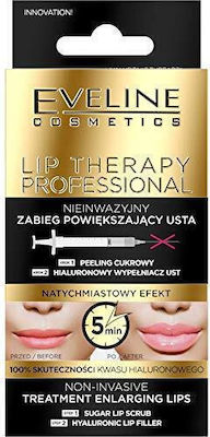 Eveline Set Lip Balsam Therapy Professional s Tratamentul de mărire a volumului de zahăr Peeling Hyaluronic Filler 12ml 7ml