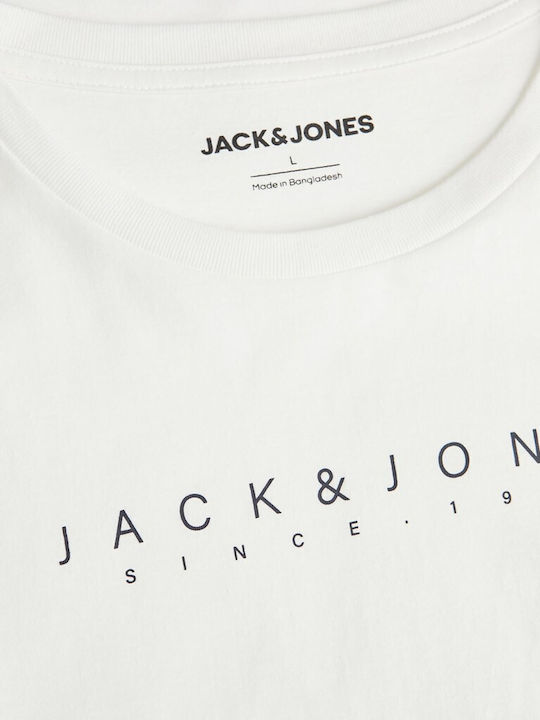 Jack & Jones T-shirt Bărbătesc cu Mânecă Scurtă White