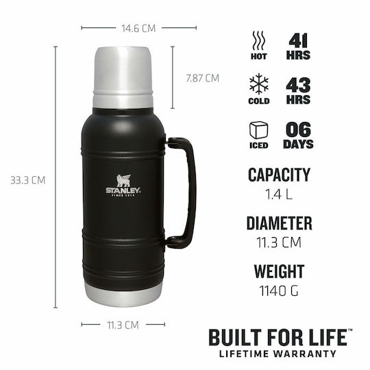 Stanley Adventure Stainless Steel Thermos Bottle BPA Free 1.4L Black Moon