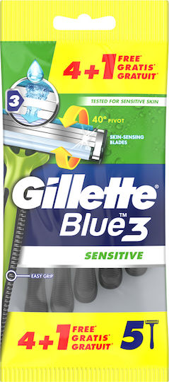 Gillette Blue 3 Sensitive mit & Gleitstreifen für empfindliche Haut 4Stück