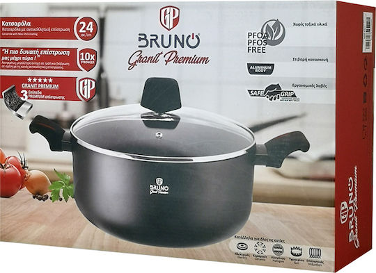 Bruno Granit Premium Tiefer Topf aus Aluminium 24cm