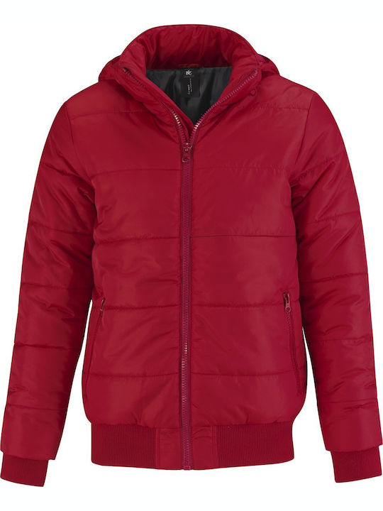 B&C Men's Winter Jacket Red/Black