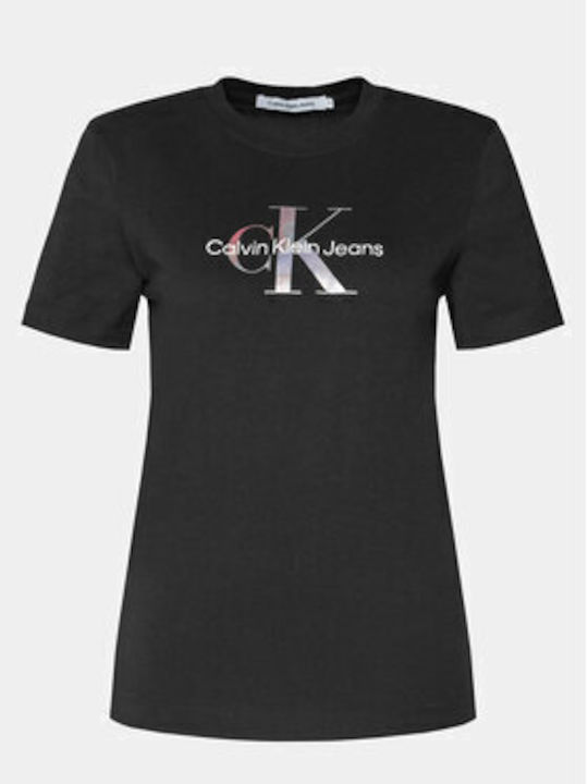 Calvin Klein Monologo Γυναικείο T-shirt Μαύρο